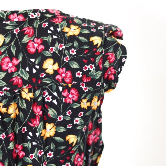 Old Navy Black Floral Button Front Dress XS - Picture 5 of 5